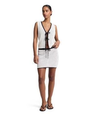 Onia Knit Linen Mini Skirt - White