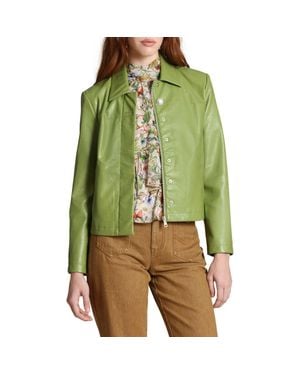 Avec Les Filles Faux Leather Jacket - Green