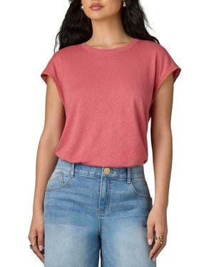 Wit & Wisdom Crochet Cap Sleeve Tee - Red