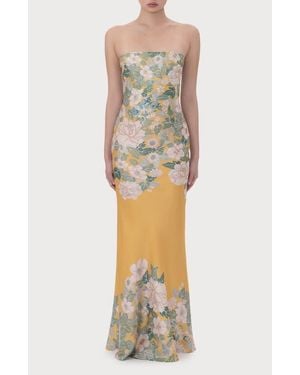 SAU LEE Hesper Floral Satin Gown - Multicolor