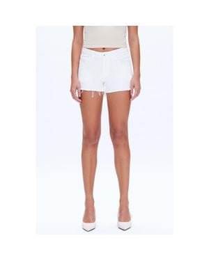 Bayeas Raw Hem Denim Shorts - White