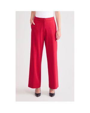 Misook Seamed Wide Leg Pants - Red