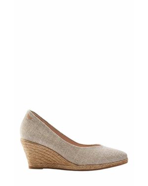 VISCATA Roses Canvas V Cut Espadrille Wedges - White
