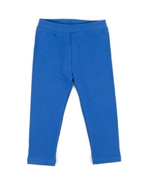 Leveret Girls Cotton Leggings, Solid Colors - Blue