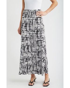 Loveappella Print Roll Top Maxi Skirt - White