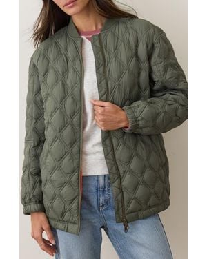 Marine Layer Marina Quilted Bomber Jacket - Green