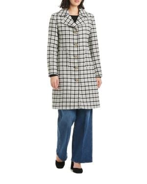 Kate Spade Single Breasted Notch Lapel Coat - Blue