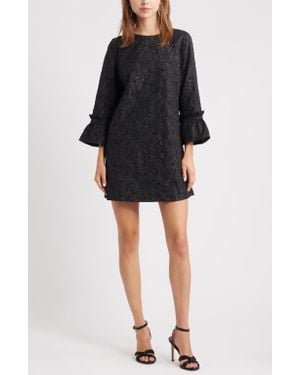 Chelsea28 Floral Jacquard Shift Minidress - Black