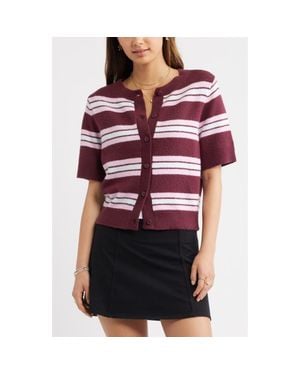 BP. Short Sleeve Cardigan - Red
