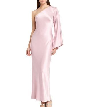 Ottod'Ame Asymmetric Viscose Long Dress - Pink