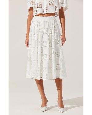 Astr Andolina Lace Midi Skirt - White