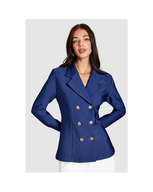 Coast Double Breasted Bandage Blazer - Blue