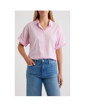 Beach Lunch Lounge Chase Cotton & Modal Button-Up Shirt - Pink