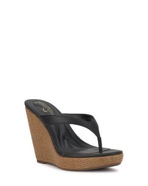 Jessica Simpson Jyseta Platform Wedge Flip Flop - Black