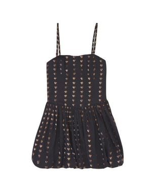 Theme Daniela Lurex Heart Bubble Dress - Black