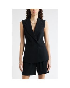 Nordstrom Sleeveless Crepe Blazer - Black