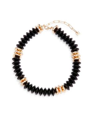 Open Edit Beaded Collar Necklace - Black