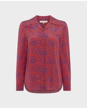 Really Wild Clothing Arabella Silk Collar Blouse - Red