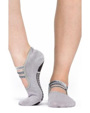 Arebesk Sparkle Cotton Blend Gripper Socks - White