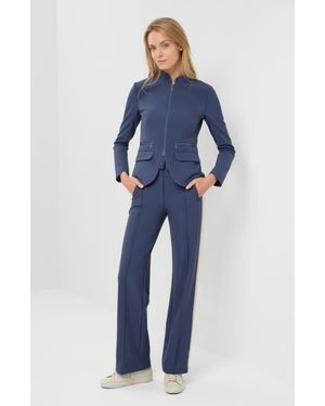 Anatomie Gisela Aeroflow Zip Front Twill Blazer - Blue