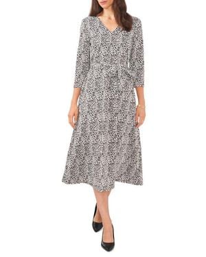Chaus Animal Print Jacquard Midi Dress - Gray