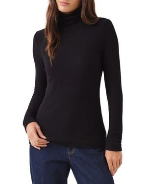 Karen Kane Ribbed Turtleneck Top - Black