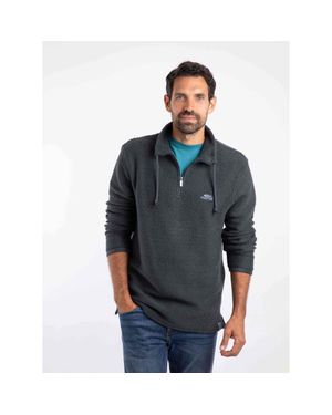 Weird Fish Cruiser 1/4 Zip Macaroni Sweatshirt - Gray