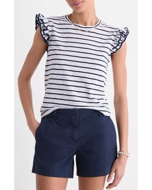 Vineyard Vines Stripe Flutter Sleeve T-Shirt - Blue