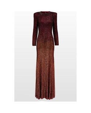 Jenny Packham Sisi Sequin-Embellished Puff-Sleeve Gown - Purple