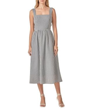 english factory sleeveless tie-strap lace midi dress English Factory Sleeveless Tie-Strap Lace Midi Dress