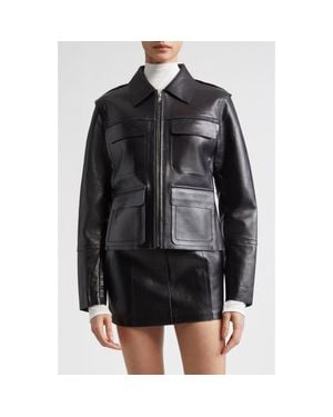Stand Studio Sherla Lambskin Leather Jacket - Black