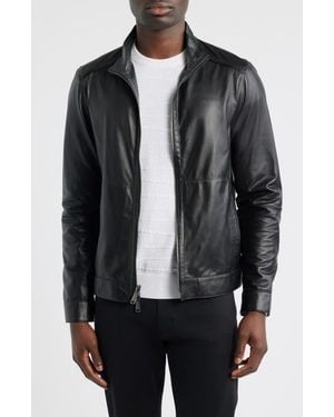 Bugatchi Reversible Leather Jacket - Black