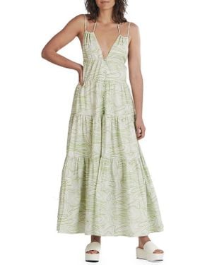 Charlie Holiday Pricilla Abstract Cotton Maxi Dress - White