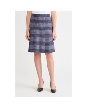 Misook Knit Tweed Pull-On Pencil Skirt - Blue