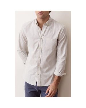 Marine Layer California Striped Oxford Shirt - Gray