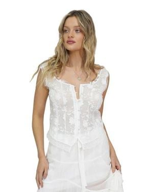 Belle & Bloom Future Lover Button Blouse - White