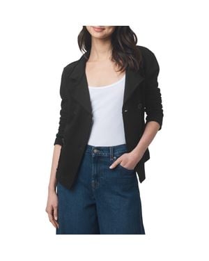 Splendid Double Breasted Cotton French Terry Blazer - Black