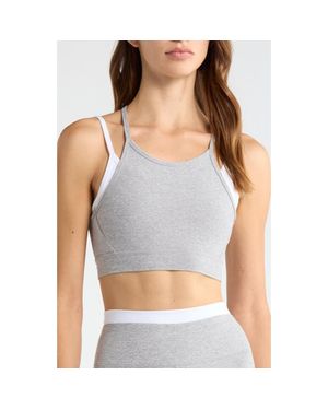Beyond Yoga Space Dye Long Layered Bra - Gray