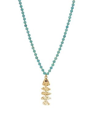 Marlyn Schiff Liv Bead Fish Pendant Necklace - Metallic