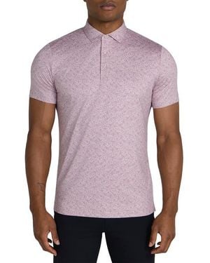 Redvanly Whitton Floral Performance Golf Polo - Purple