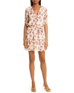 PAIGE Evonna Floral Silk Faux Wrap Dress - Multicolor