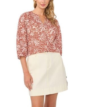 Vince Camuto Floral Button-Up Shirt - Red