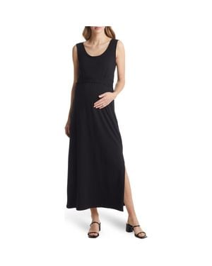 ANGEL MATERNITY Essential Maternity/Nursing Dress - Black