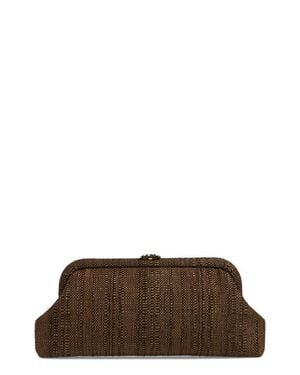 Jimmy Choo Skylar Raffia Clutch - Brown