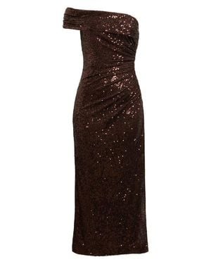 Eliza J Sequin Ruched Gown - Brown