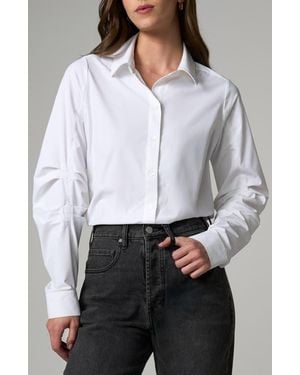Liverpool Jeans Company Pleated Sleeve Button-Up Shirt - White