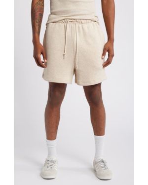 Elwood Core Organic Cotton Brushed Terry Sweat Shorts - Natural