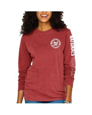 Soft As A Grape Washington Nationals Pigment-Dyed Long Sleeve T-Shirt - Red