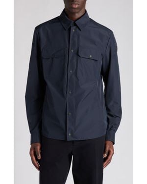 Moncler Logo Patch Overshirt - Blue