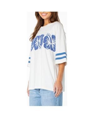 Roxy Game Day Oversize Graphic T-Shirt - Blue